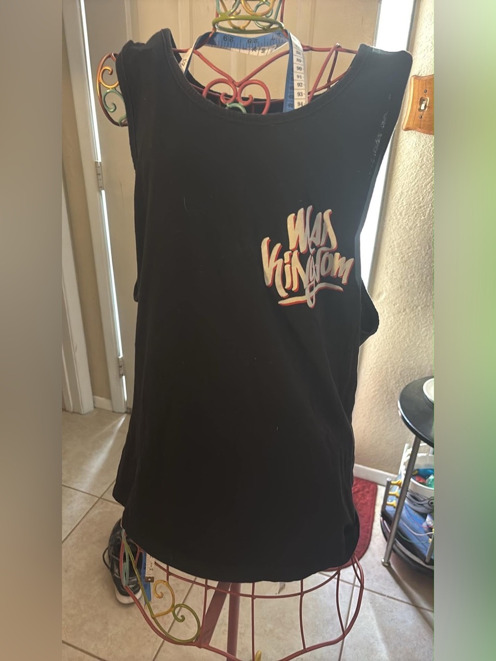 Kids Black Tank Top with 'Was Kingdom' Graphic